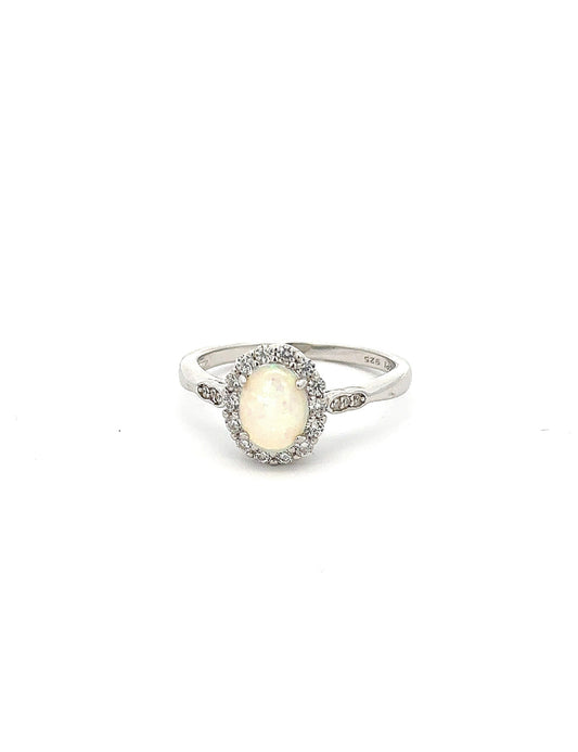 Glistening, Opalescent Sterling Ring