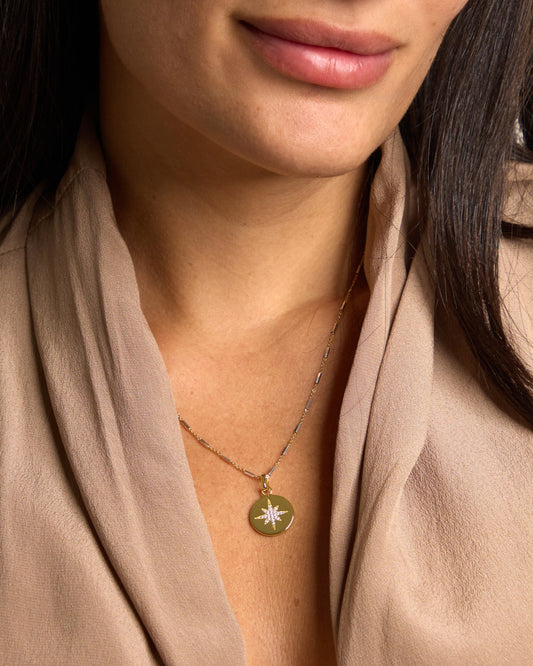 Golden Starburst Coin Necklace