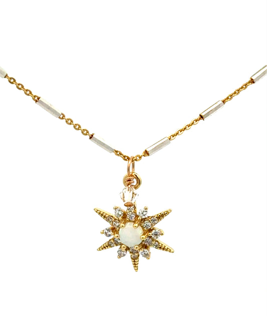 Crystal Opal Starburst Necklace