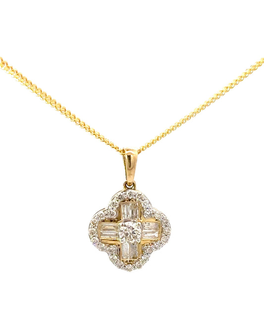 10K Diamond Clover Pendant