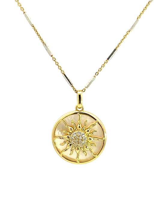Mother of Pearl Sun Necklace