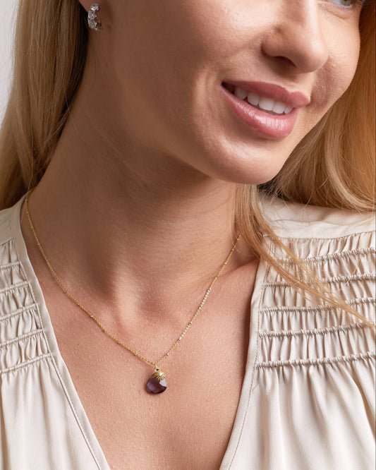 Sunburst Heart Drop Necklace