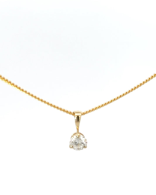 14K, 1/4 CTW Diamond Solitaire, Pendant Only