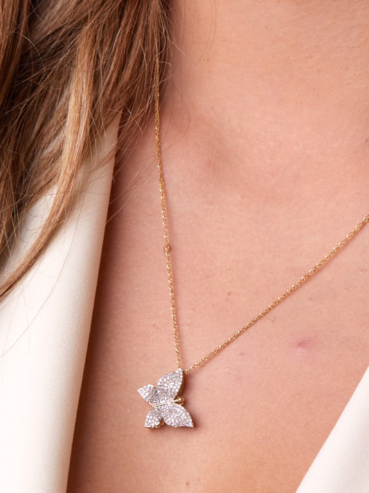 10K Gold, Natural Diamond Butterfly Slide, Pendant Only