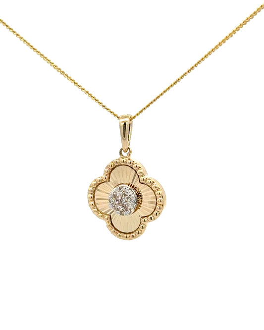 10k Diamond Clover, Pendant Only