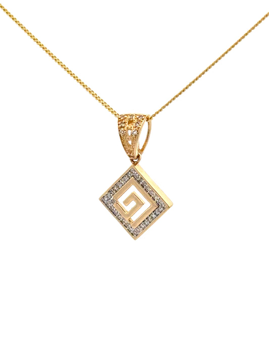14K Greek Key, Pendant Only