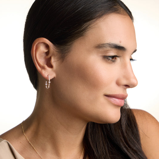 14K Diamond Hoop Earrings