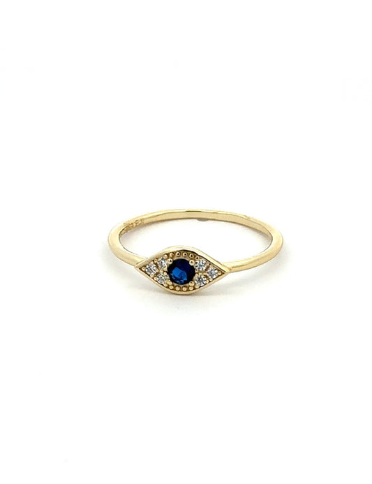 Golden Blue Lucky Eye  Ring