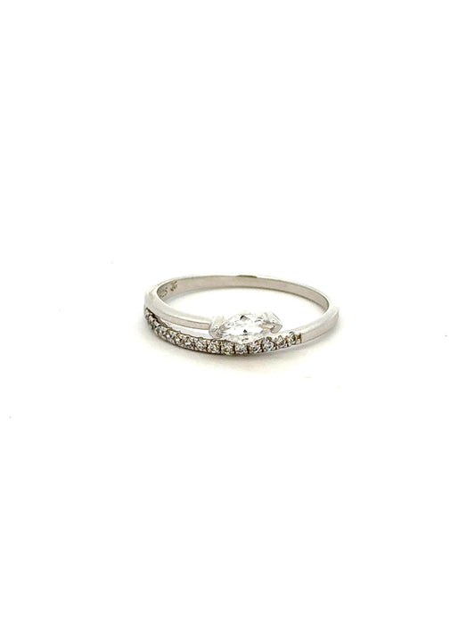 Silver Elegant Silver Marquise Snake Ring