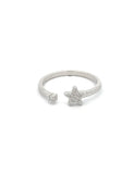 Star Shine, Sterling Silver, Rhodium Ring, Adjustable