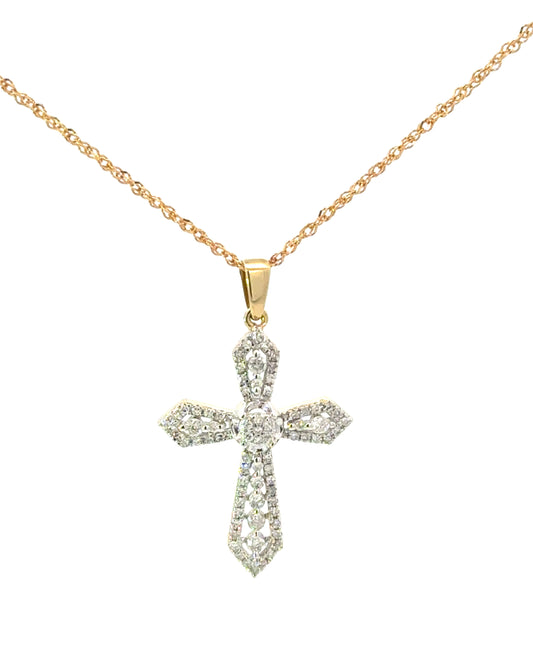 10K Diamond Cross, Pendant Only