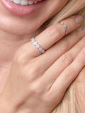 Floral Infinity Cz, Sterling Silver, Rhodium Ring