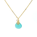 Sunburst Heart Drop Necklace
