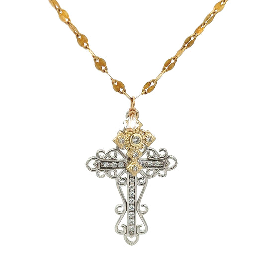 Double Cross Shimmer Necklace