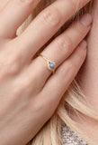 Turquoise and Gold Lucky Eye CZ Ring