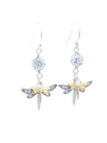 Double Dragonfly, Pave Earrings