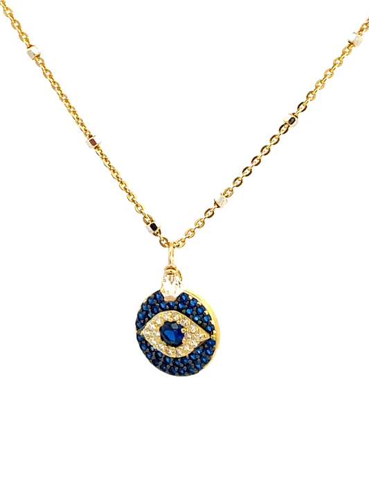 CZ, Sapphire Blue Eye Necklace