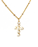 Tiny Pearl Cross Necklace