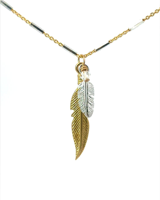 Double Feather Necklace