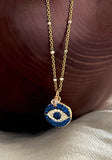 CZ, Sapphire Blue Eye Necklace