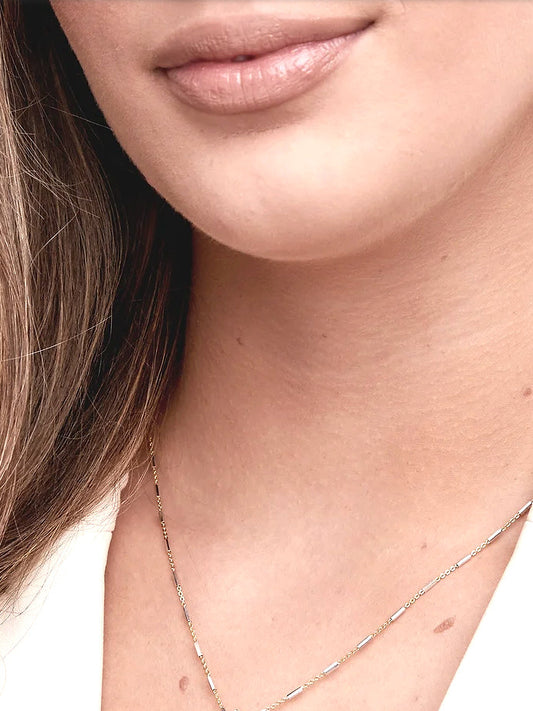 Diamond Cut Beaded Tube Chain