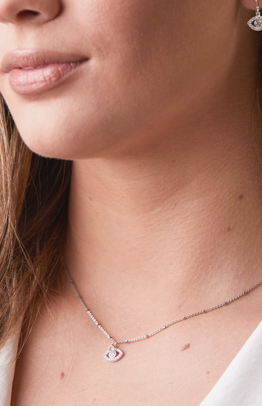 Crystal Protection Eye Necklace