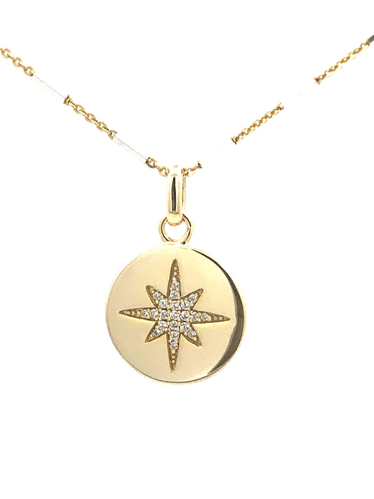 Golden Starburst Coin Necklace