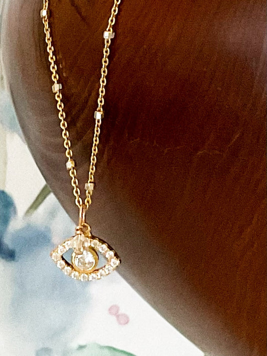 Crystal Protection Eye Necklace
