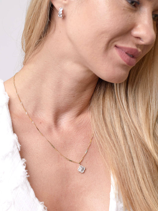 10K Diamond Clover Pendant
