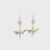 Double Dragonfly, Pave Earrings