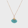 Green Larimar, Floral Fan Necklace