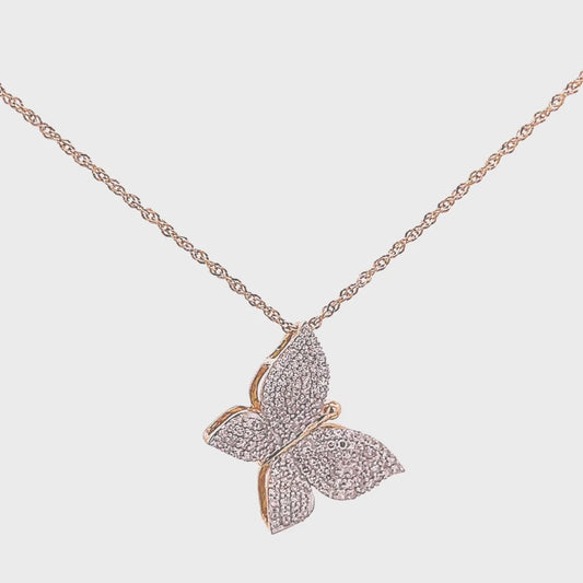 10K Gold, Natural Diamond Butterfly Slide, Pendant Only