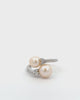 White Double Freshwater Pearl Ring