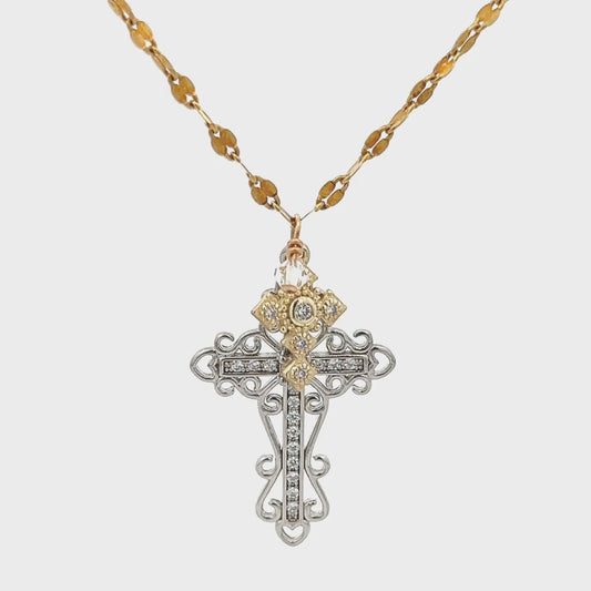 Double Cross Shimmer Necklace