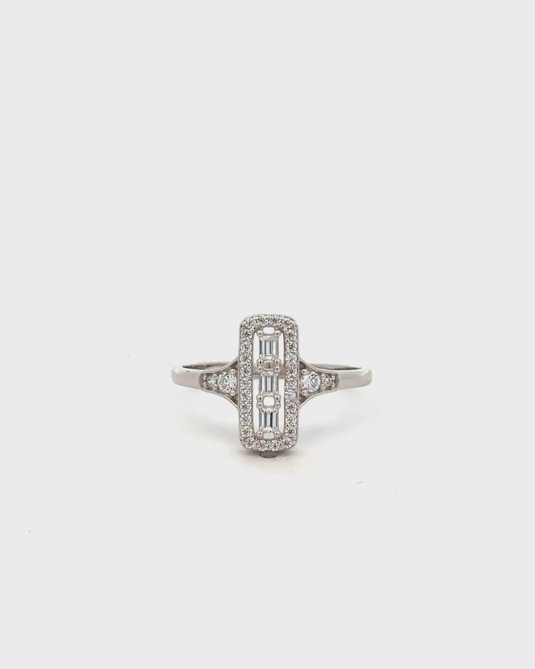 Rectangle Crystal Ring