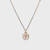 White Pearl Coin Dragonfly Necklace