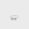 Minimalistic, Bow Tie, Cz, Sterling Silver, Rhodium Ring
