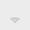 Simplistic, Lighthearted, Heart, Sterling Silver, Rhodium Ring