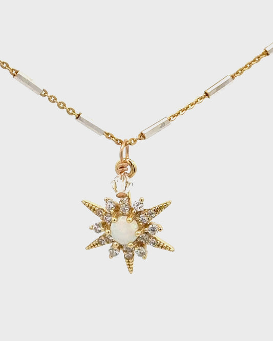 Crystal Opal Starburst Necklace