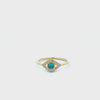Turquoise and Gold Lucky Eye CZ Ring