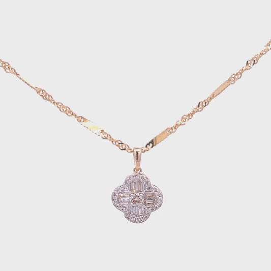 10K Diamond Clover Pendant