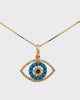 14K Turquoise, Sapphire and Diamond Evil Eye, Pendant Only