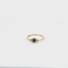 Golden Blue Lucky Eye  Ring